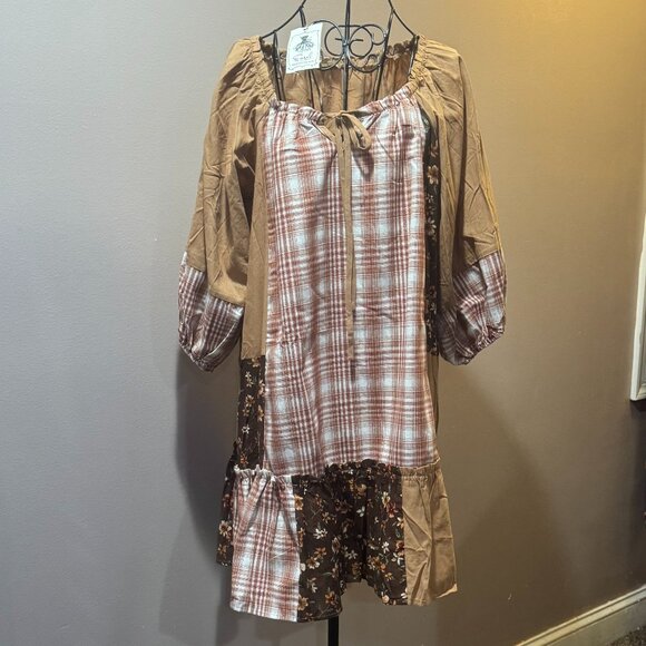 easel Dresses & Skirts - easel patchwork mini dress ~ L ~ NWT
